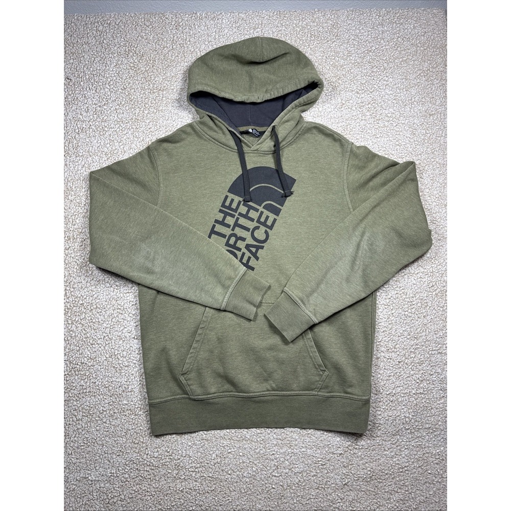 The North Face Hoodie Men's Sz Med Green Big Logo Hooded Sweatshirt - Picture 8 of 10